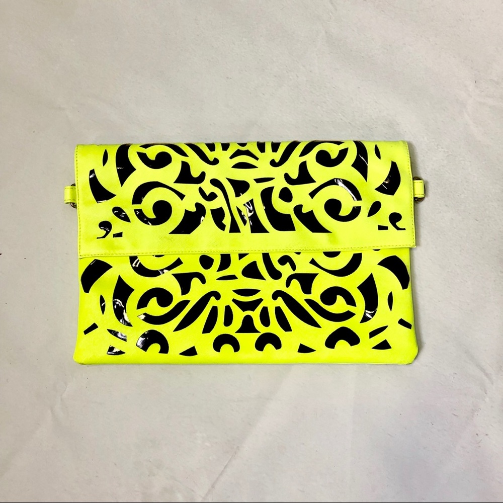 Neon yellow envelope bag
